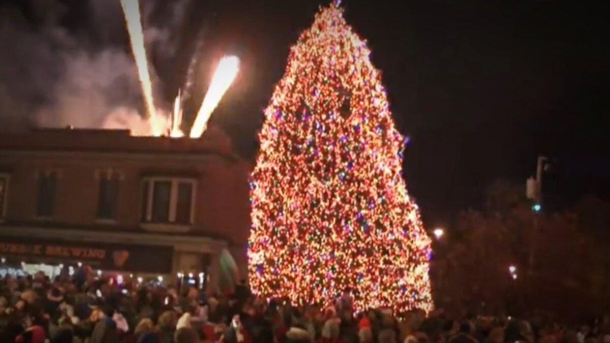 Fireworks ignite as part of the 2021 Christmas on Broadway celebration in Fort Wayne.