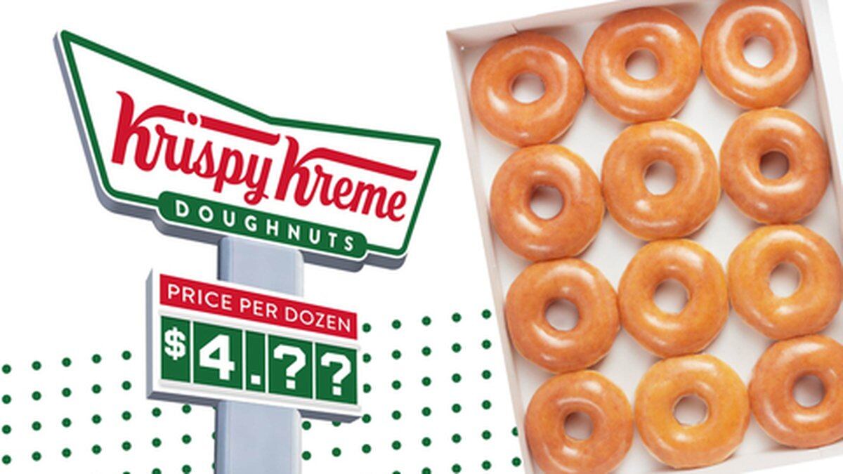 Krispy Kreme is pricing its Original Glazed dozen doughnuts to the national average gasoline...