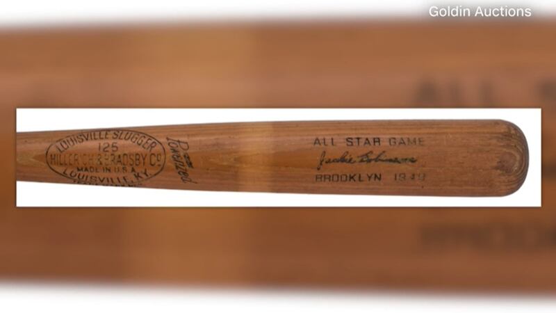 Jackie Robinson's bat sold for $1.08 million, according to Goldin Auctions.