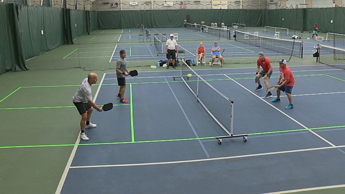 Competitors battling in day two action  of the 2022 USA Pickleball Great Lakes Diamond Regional...