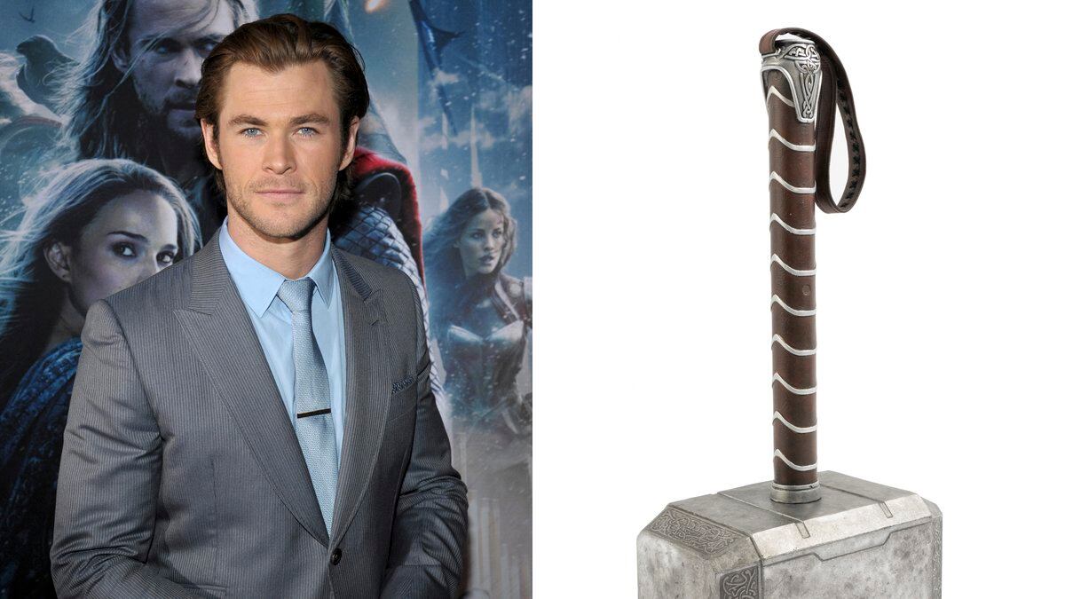 This combination photo shows actor Chris Hemsworth at the U.S. premiere of his film "Thor: The...