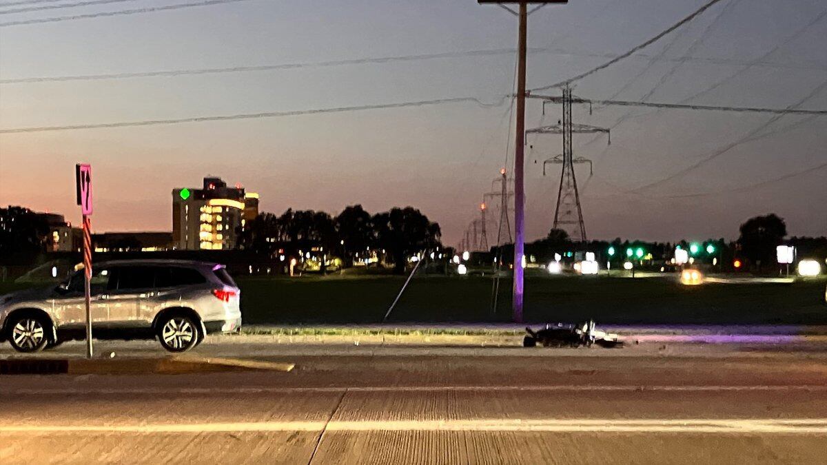 The crash between the motorcycle and another vehicle happened Wednesday night on Dupont Road...