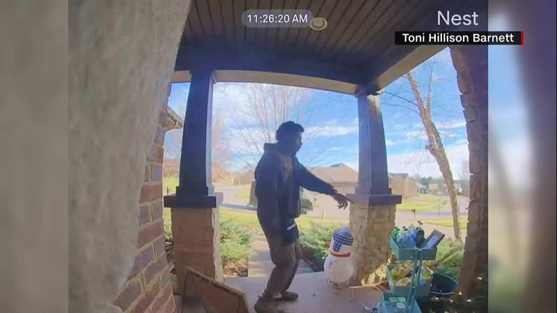 A UPS driver making holiday deliveries is surprised by snacks left for him by homeowners.