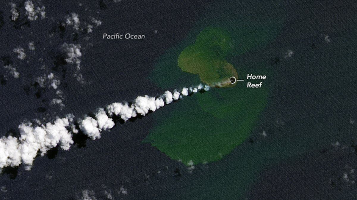An eruption off Tonga has created a tiny island in the Pacific.