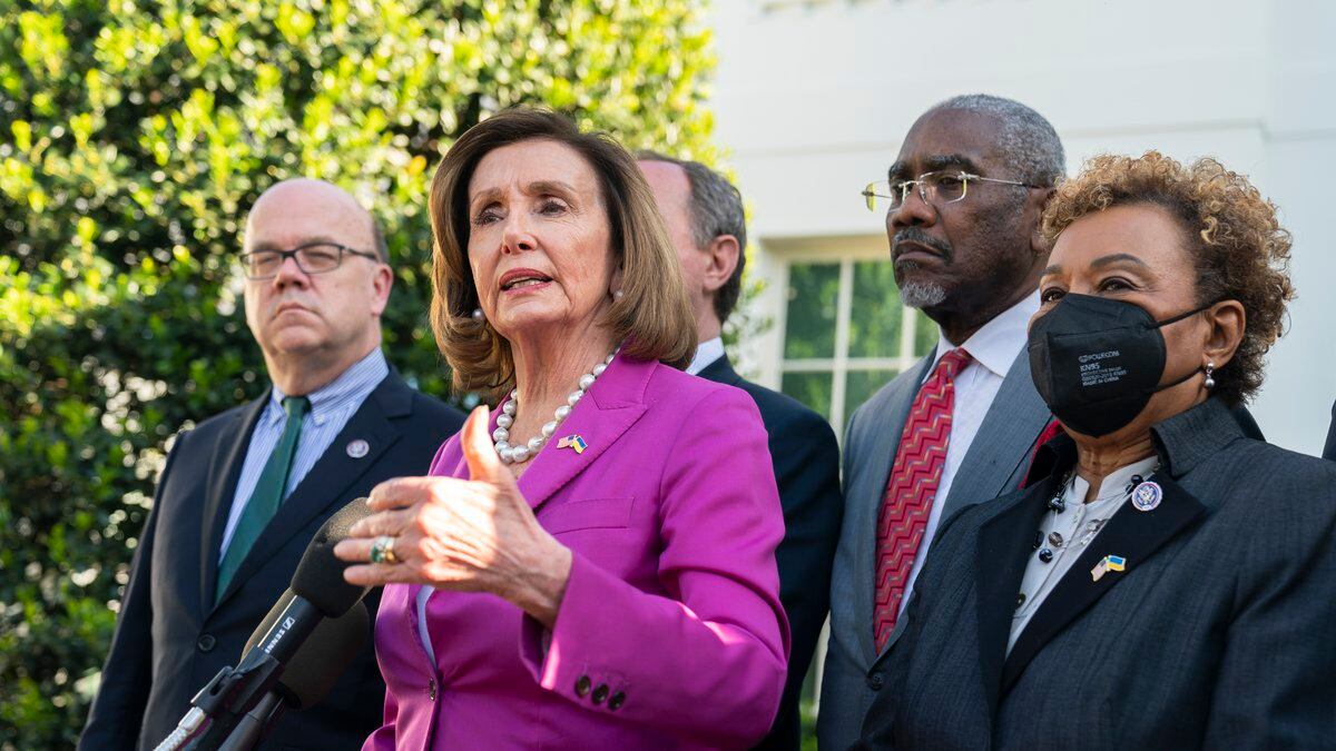 House Speaker Nancy Pelosi of Calif., with Rep. James McGovern, D-Mass., left to right, Rep....