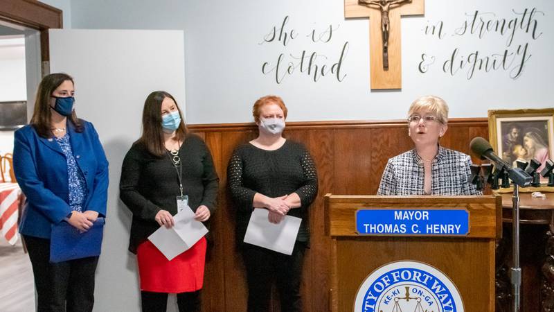 City leaders joined those who will operate the St. Joseph Missions Women's Shelter for its...